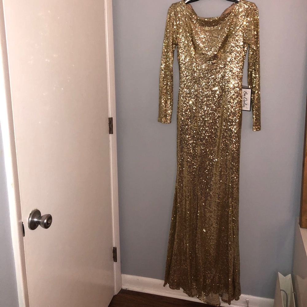 Gold Sequin Formal Dress